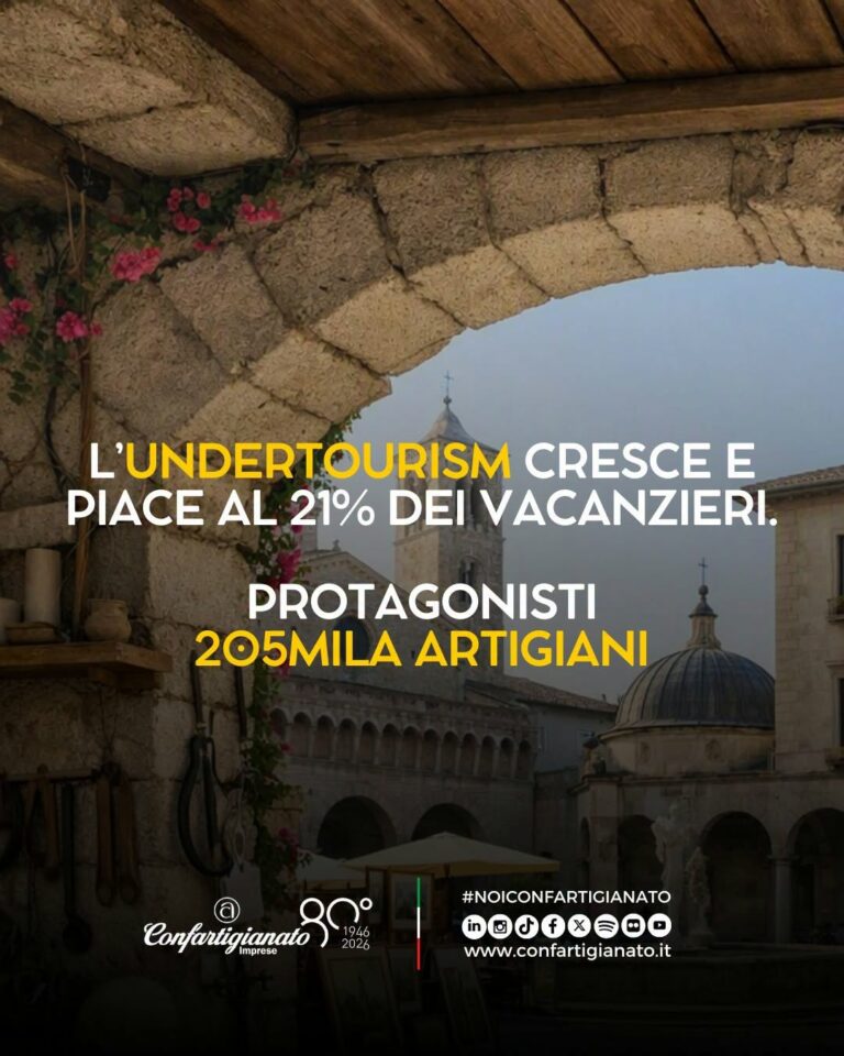 L’UNDER TOURISM CRESCE E PIACE AL 21% DEI VACANZIERI: PROTAGONISTI 205MILA ARTIGIANI